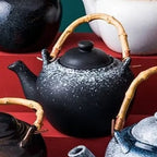Japanse zwarte keramische bamboe theepot 800ML