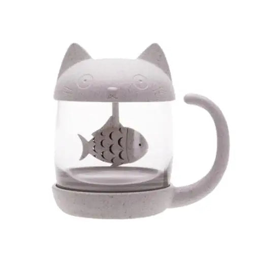 Kat theemok met vis-infuser