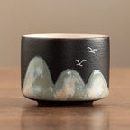 Keramische theekopjes met bergmotieven 75ml