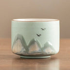 Keramische theekopjes met bergmotieven 75ml