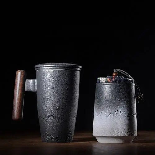 Keramische theemok met infuser 400ml – ambachtelijk