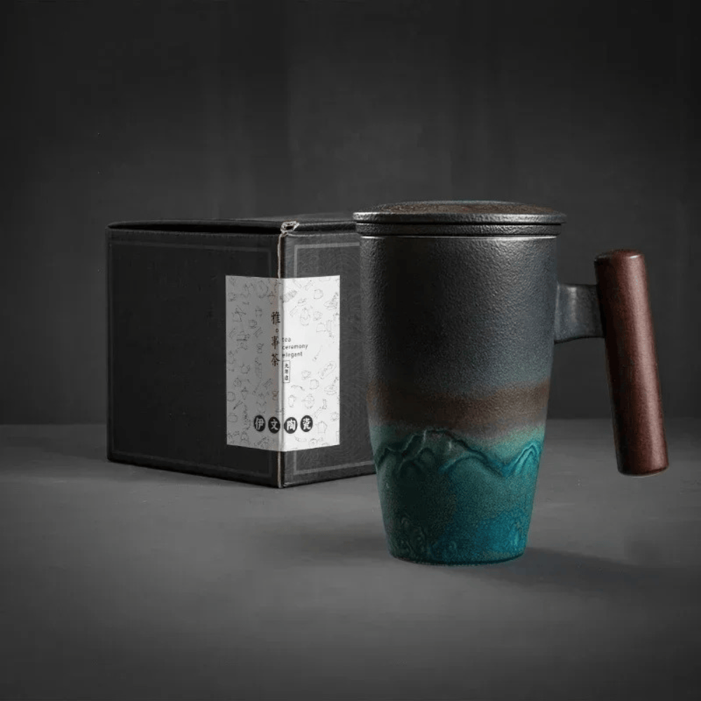 Keramische theemok met infuser en deksel 400ml
