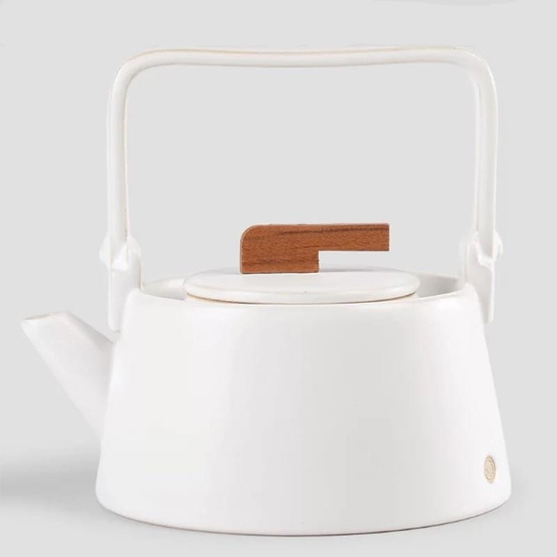 Keramische theepot 800 ml in zwart of wit