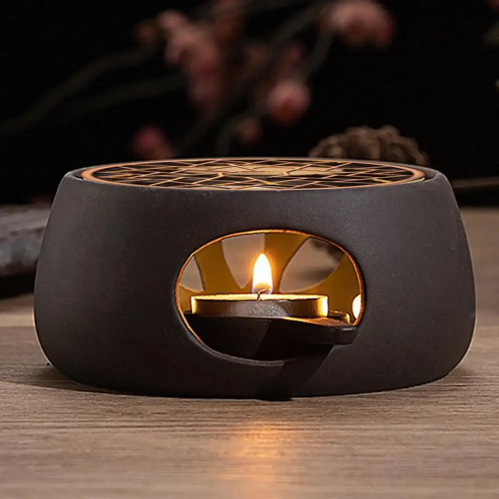 Keramische theepot warmhouder met kaarshouder