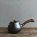 Kleine Japanse zwarte keramische theepot 180 ml