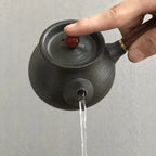 Kleine Japanse zwarte keramische theepot 180 ml