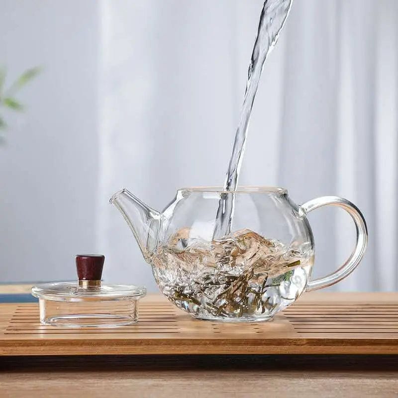 Kleine ronde glazen theepot 200ml