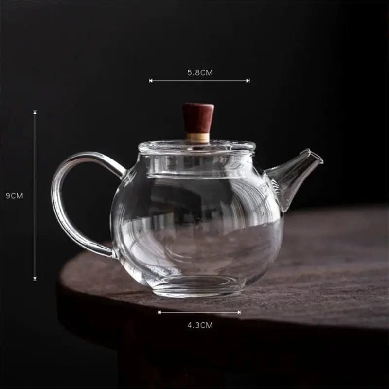 Kleine ronde glazen theepot 200ml