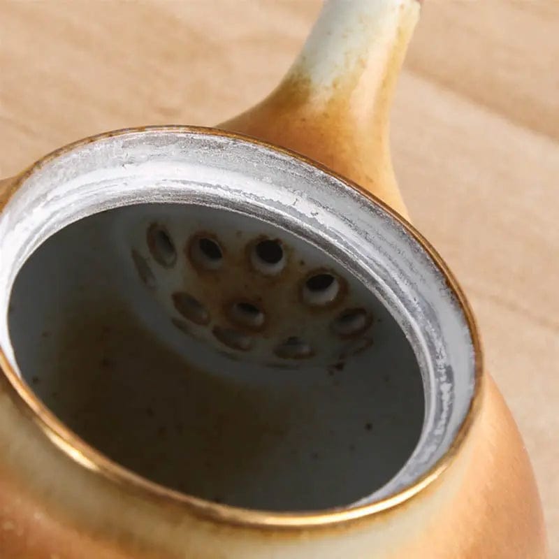 Kleine ronde Japanse keramische theepot 170ml