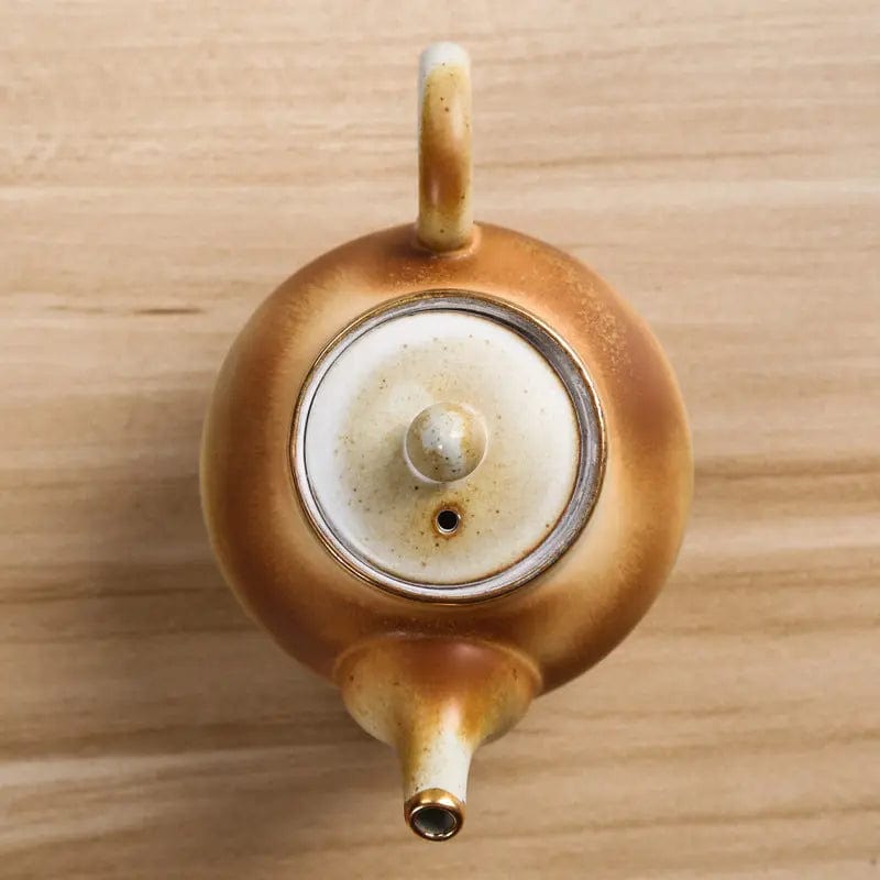 Kleine ronde Japanse keramische theepot 170ml
