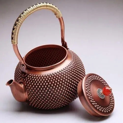 Koperen waterketel 1,5 liter met emaille afwerking