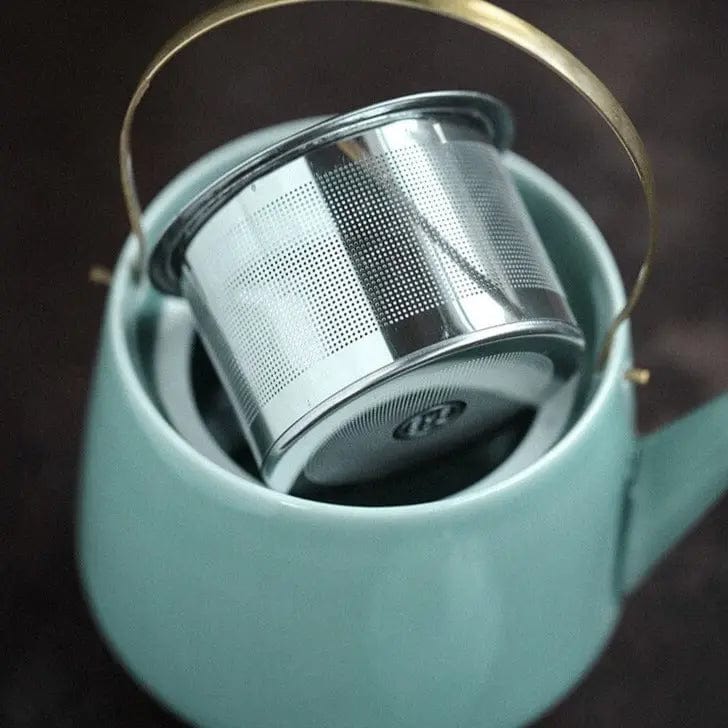 Luxe Japanse keramische theeset met houten dienblad – theepot 350 ml en 6 of 8 kopjes