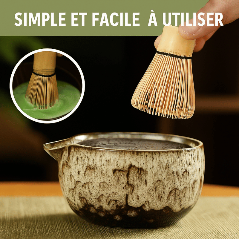 Matcha kit 6-delig met keramische kom en bamboe garde