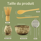 Matcha kit 6-delig met keramische kom en bamboe garde