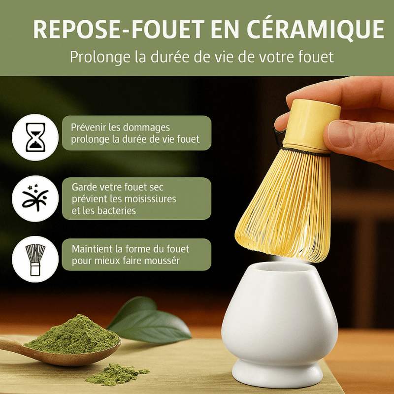 Matcha kit 6-delig met keramische kom en bamboe garde
