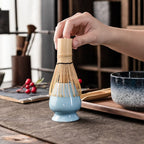 Matcha set 6-delig met keramische kom 350 ml en bamboe klopper