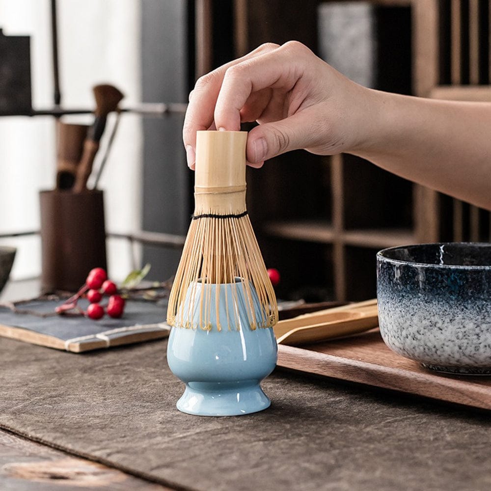 Matcha set 6-delig met keramische kom 350 ml en bamboe klopper