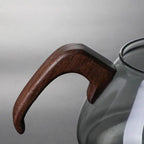 Minimalistisch design glazen theepot in hout 600 ml