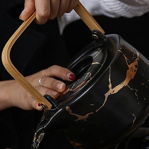 Modern porseleinen theeservies met theepot van 1 liter
