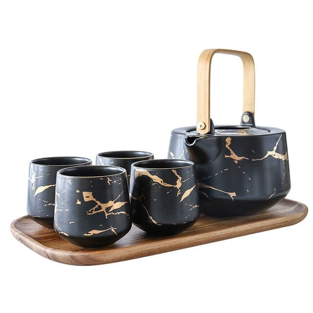 Modern porseleinen theeservies met theepot van 1 liter
