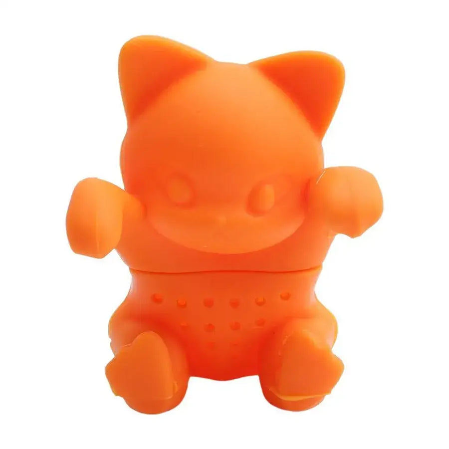 Oranje kitten thee-infuser voor losse thee