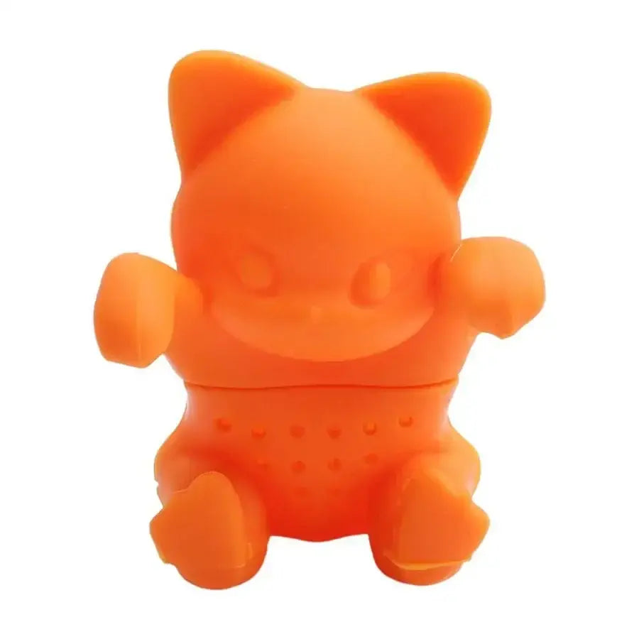 Oranje kitten thee-infuser voor losse thee