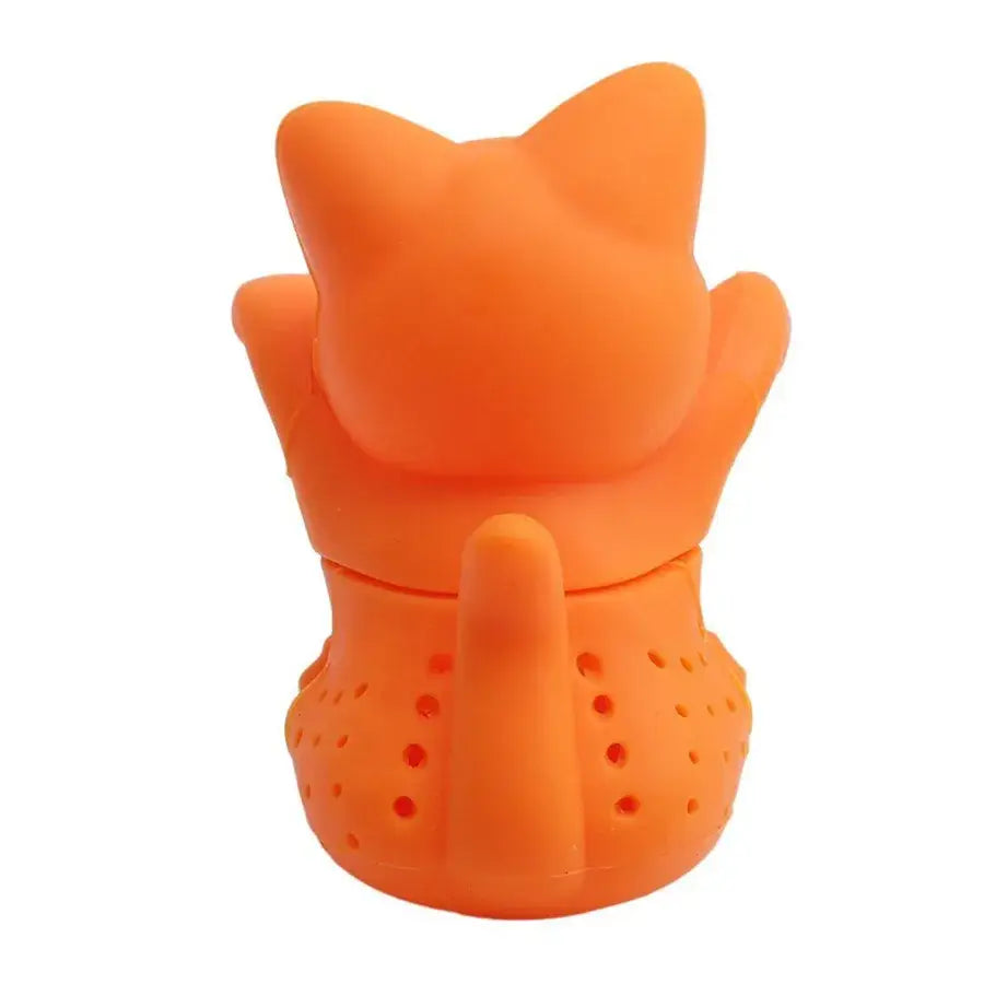 Oranje kitten thee-infuser voor losse thee