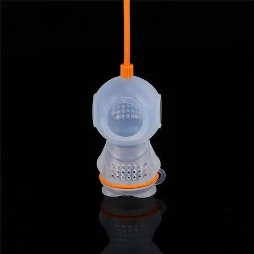 Oranje siliconen thee-infuser in duikervorm