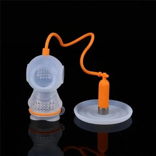 Oranje siliconen thee-infuser in duikervorm