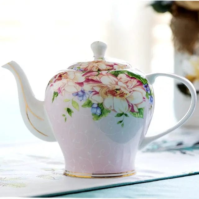 Originele Engelse roze porseleinen theepot 1,4L