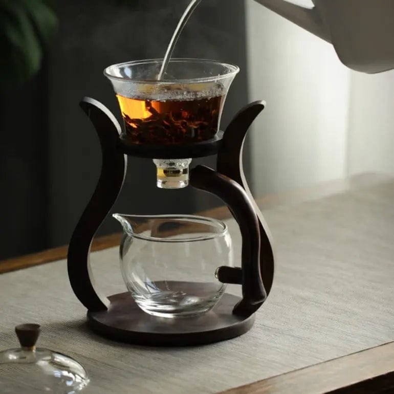 Originele theepot van glas en hout 300 ml