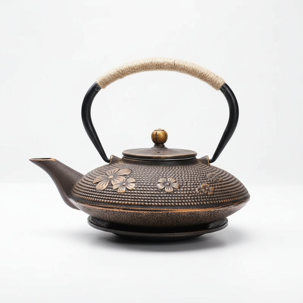Japanse gietijzeren theepot met gouden bloemen 800ML