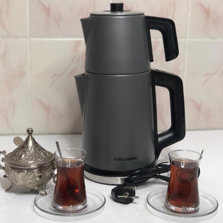 Grundig elektrische Turkse theepot 0,7 en 1,7 liter – afbeelding 1