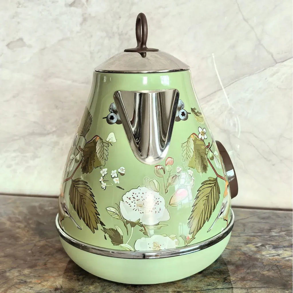 Retro waterketel 1,7 liter met vogel- of bloemenmotief