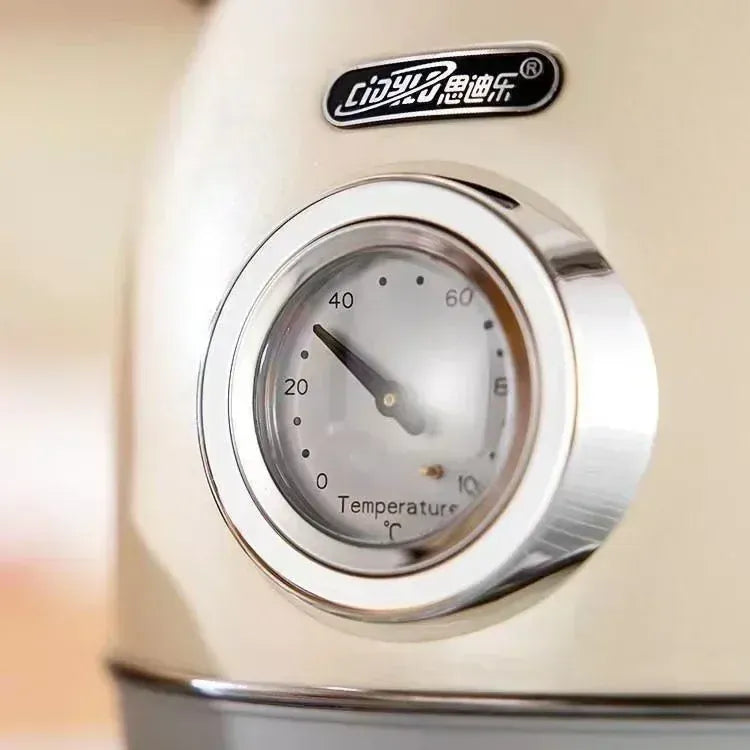 Retro waterkoker 1,8 liter met bolle vorm en thermometer