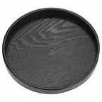 Rond zwart theedienblad