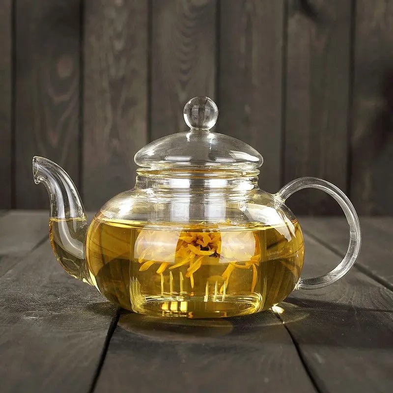 Ronde glazen theepot en infuser 400ML - 1L