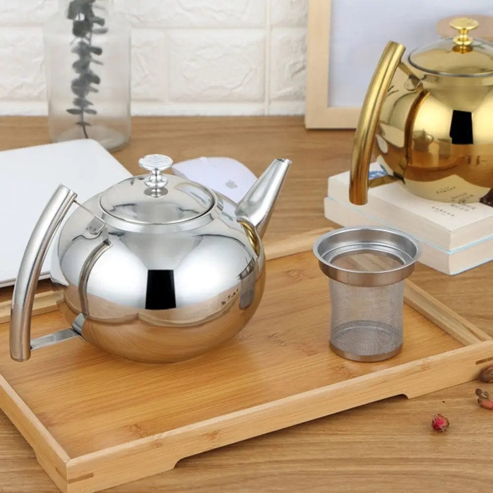 Ronde stalen theepot 1,5L - 2L