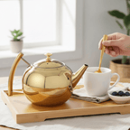 Ronde stalen theepot 1,5L - 2L