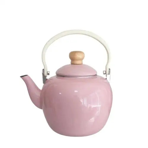 Roze klassieke waterketel 2 liter met emaille afwerking