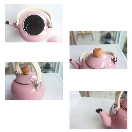 Roze klassieke waterketel 2 liter met emaille afwerking