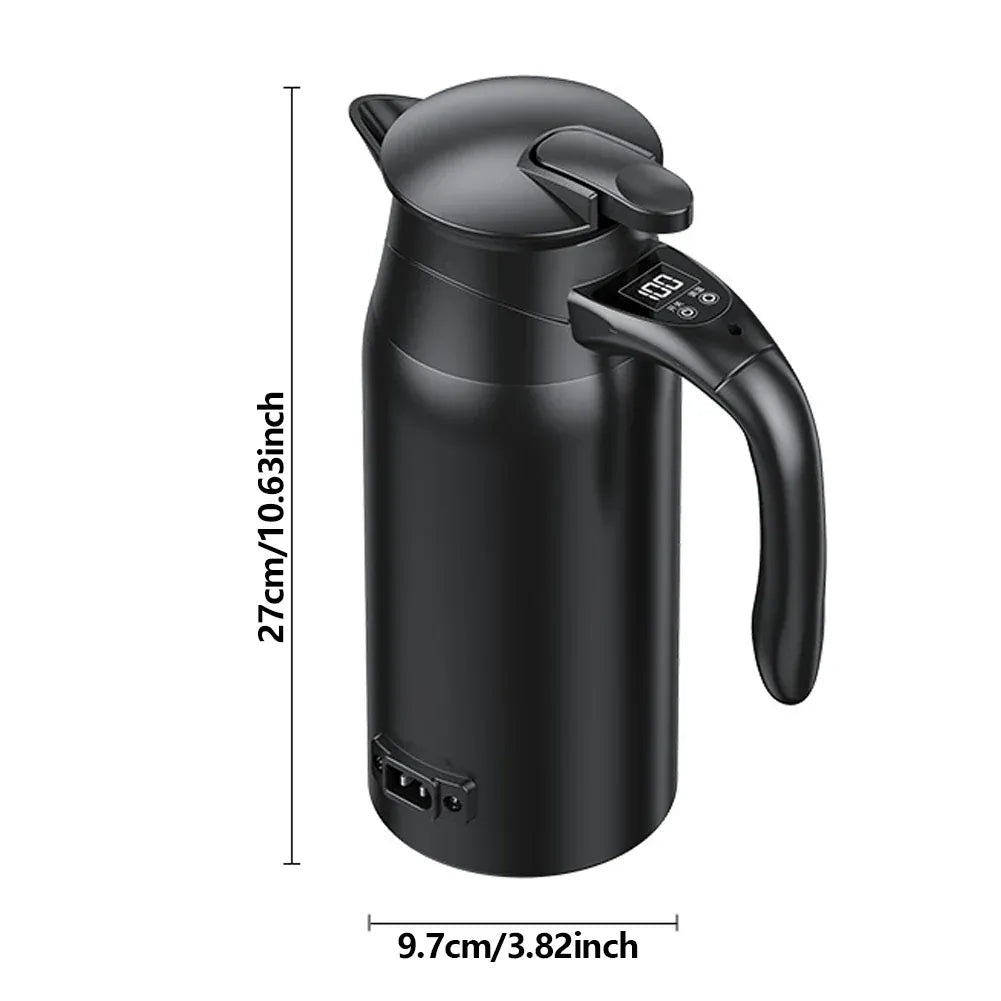 RVS autowaterkoker 12V/24V – 800 ml of 1,2 liter