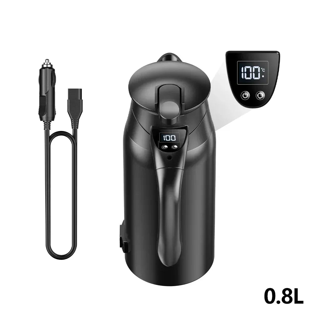 RVS autowaterkoker 12V/24V – 800 ml of 1,2 liter