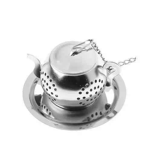 RVS thee-infuser in theepotvorm – zilver- of goudkleurig