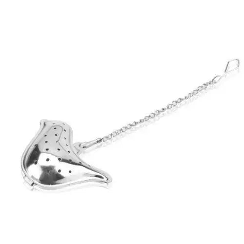 RVS thee-infuser in vogelvorm
