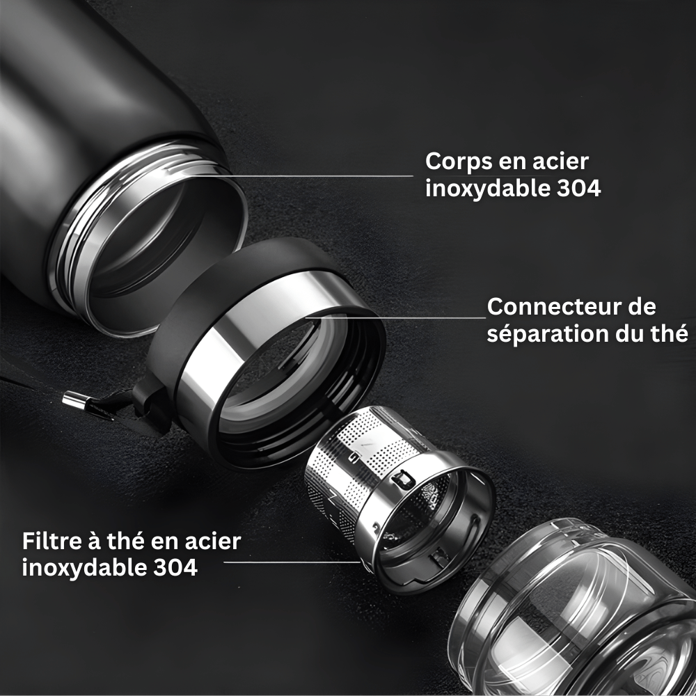 RVS thermosfles met apart theefilter