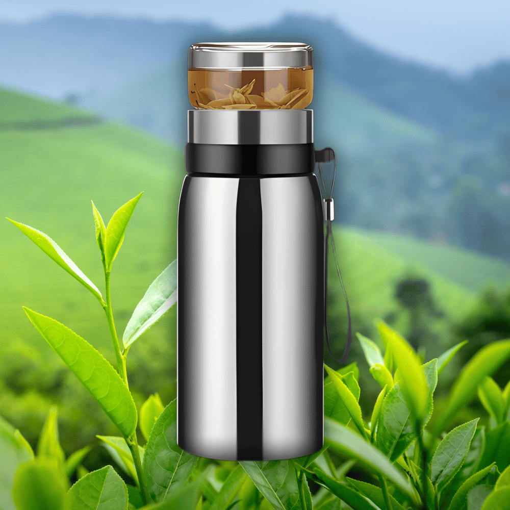 RVS thermosfles met apart theefilter