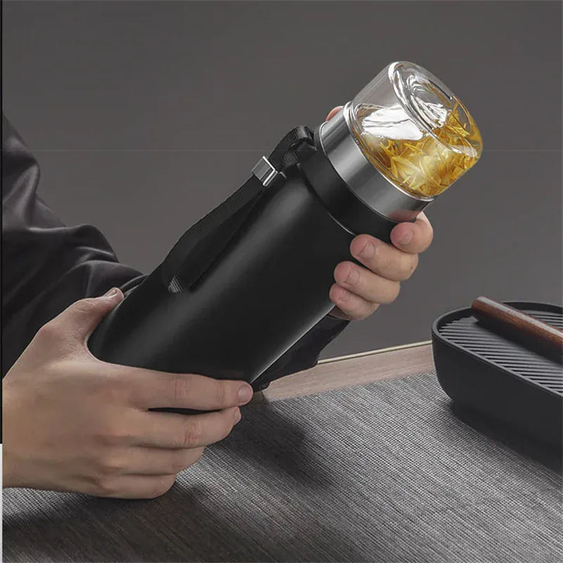 RVS thermosfles met apart theefilter