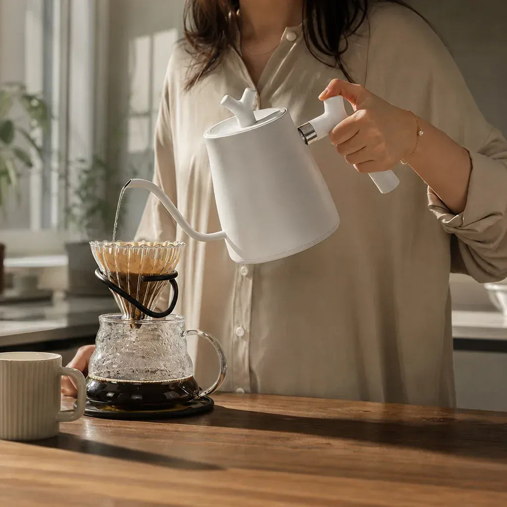 RVS waterketel 1 liter met zwanenhals voor inductie
