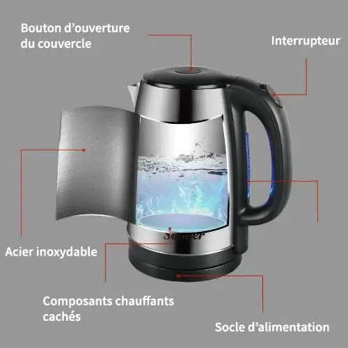 RVS waterkoker 1,8 liter – 1500 W met draaibare voet